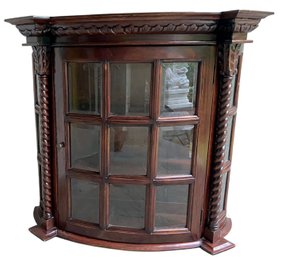 Asian Inspired Demi Lune Bow Front Glass Door Table