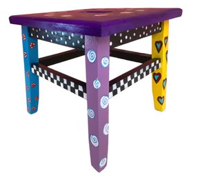 Bright Hand Painted Step Stool