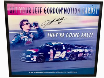 LARGE! JEFF GORDON Framed Motion Card, SIGNED!