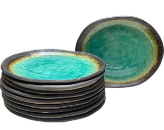 Ten Japanese Kosui Oval Dinner Plates - Japanese Artisan Ceramics