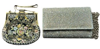 Pair Of Vintage Evening Bags - Brocade And Beaded