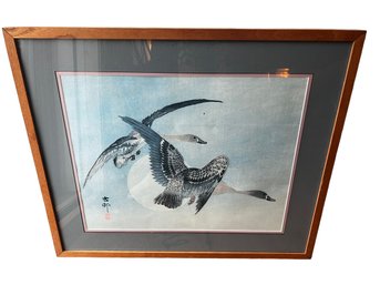 Flying Kakucho / Wild Geese Framed Japanese Art Print
