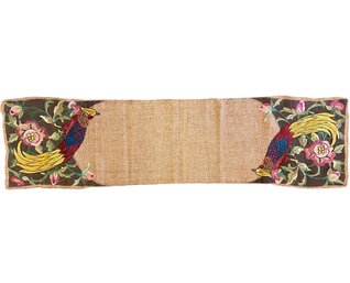 Fine Antique Silk Embroidered Table Runner (A)