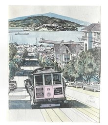 Double Signed Hand Painting Print 'san Francisco Art' By Martin Tang