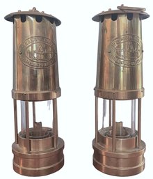 Vintage Pair Of Brass Yacht Lamps By Welms & Plath