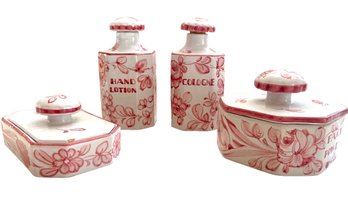 Antique Le Forte Ceramic Vanity Set -Four Pieces