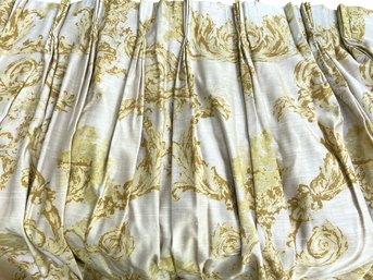 Large Mid Century Golden Italian Provincial Patterned Drape