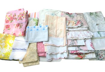 Vintage Pillow Cases And Sheets Lot