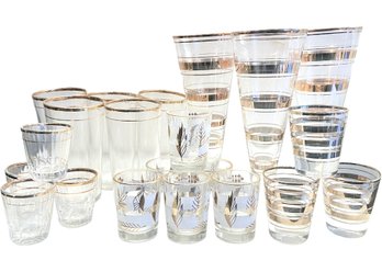 Collection Of Gold Rimmed MCM Barware