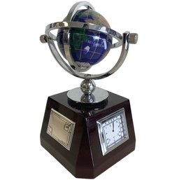Desktop Globe Clock With Barometer & Thermometer