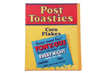 Attention Radio Buffs ! Vintage Post Toasties Ad For Tony & Gus On NBC Radio