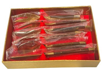 MCM Rosewood & Brass Hors D'oeuvres Set