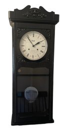 Vintage Meiji 30 Day Wall Clock With Lacquered Ebony Finish