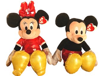 Vintage Mickey & Minnie Disney Beanie Buddies 12'