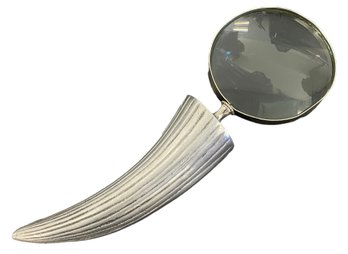 Modernist Pewter Horn Magnifying Glass