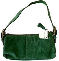 Coach 7470 Hamptons Soft Suede Emerald Green Demi Bag