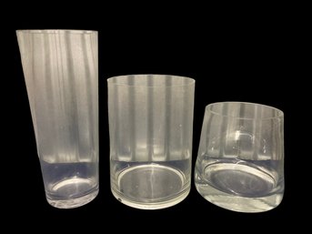 3 Heavy Glass Vases