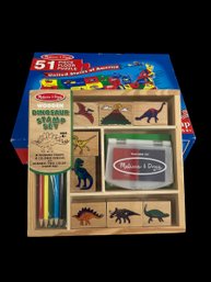 2 Melissa And Doug 51 Puzzle Piece Floor Puzzle And New Dinosaur Stamps NEW