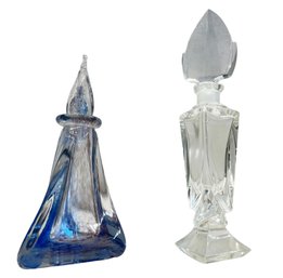 Two Vintage Crystal Perfume Bottles