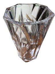 Large Heavy Crystal Tapered Vase