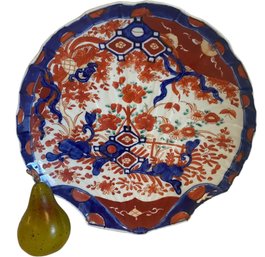 Large Antique Japanese Porcelain Dish Shaped Like A Scallop Shell (B)