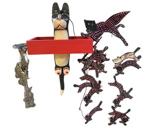 Two Cat Mobiles & Shelf Hanger