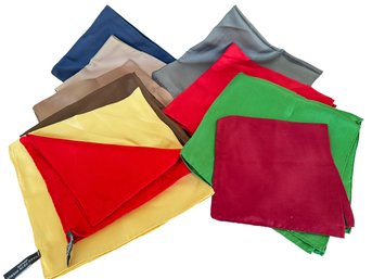Ten Silk Solid Color Pocket Squares (G)