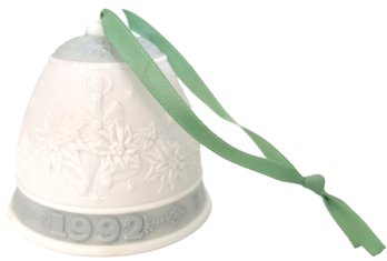 Vintage Lladro Christmas Bell Ornament 1992