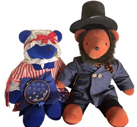 Two Vintage VIB Bears 'Bearsty Ross & AbearHam Lincoln' - North American Bear Company