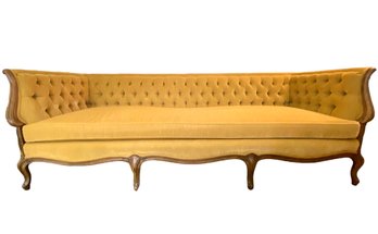 Mid Century Custom Italian Provincial Apricot Sofa By Thomasville