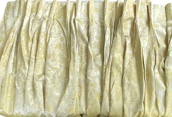 Two Panels Custom Mid Century Golden Italian Provincial Patterned Drapes