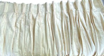 Two Pairs Vintage Ivory Damask Drapes