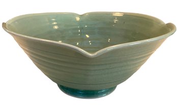 Hand Thrown Sage Studio Pottery Fluted Bowl