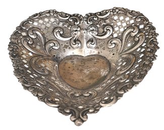 Antique Gorham Sterling Silver Heart Dish  2.34 Ozt