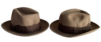Two Brooks Brothers Brown Fedoras With Original Tags