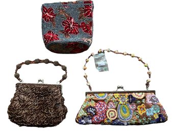 Beaded, Embroidered And Sequined Evening Bags - 3 Pcs