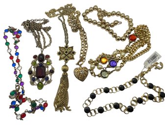 Gold Tone And Color Necklace Collection - Includes Liz Claiborne NWT - 7 Pieces