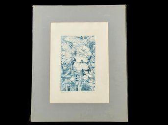 Signed Eugenia Joyce Fayen (Amer. 20th Cent.)Signed Artists Proof I, Drypoint Of Impatiens In Blue