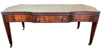 Federal Style Flame Mahogany & Tooled Leather TopCoffee Table By Weiman Tables
