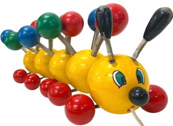 Vintage Handmade Pull String Caterpillar Children's Toy 12'X 4' X 4'