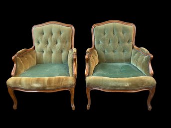 Vintage Pair Century French Louis XV Style Parlor Chairs