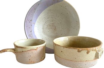 Three Pieces Of Signed Studio Pottery