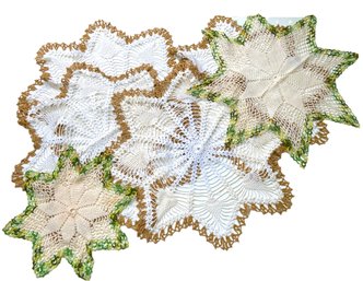 Six Multicolored Crochet Doilies (B)