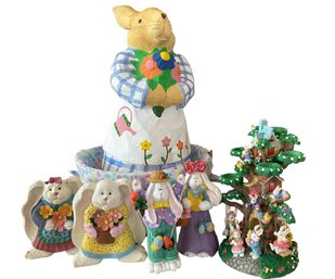 Easter Lot With Giant Paper Mache Bunny
