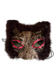 Vintage 'feathered' Cat Mask