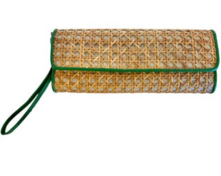 Chic Vintage Style Cane And Leather Clutch