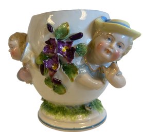Rare Antique 19th Century German Sitzendorf Porcelain Vase