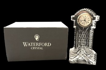 Waterford Crystal Gold Faced Grandfather Clock In Box