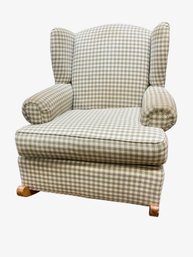 Hickory Hill Furniture Vintage Upholstered Armchair Rocker Wingback Style