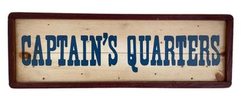 Vintage Captain's Quarters Wood Sign